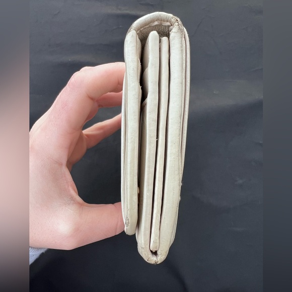 Prada Nappa Leather Gather Long Trifold Wallet Cera Cream Logo - Picture 5 of 17